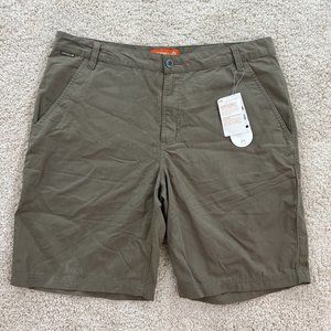 MERRELL Mens Shorts 34 Brown Chino Flat Front PERFORMIX NWT